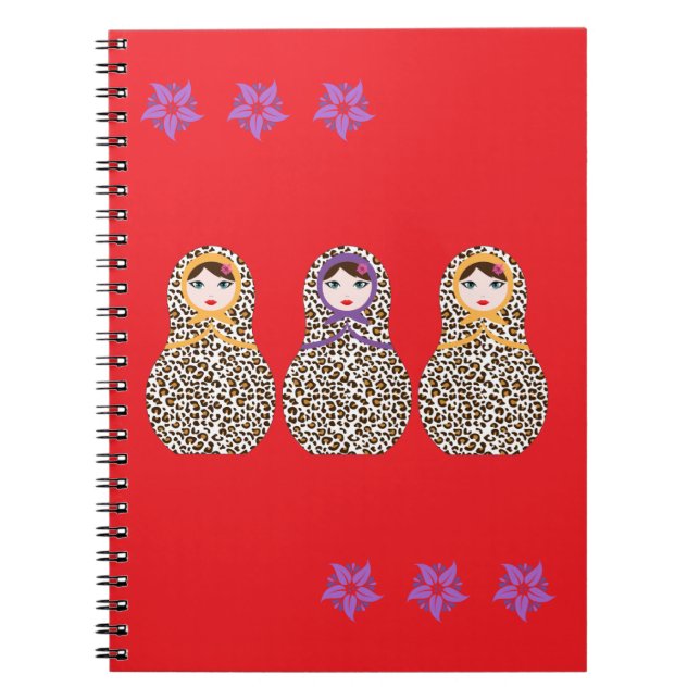 Cheetah Matryoshka  Notebook (Front)