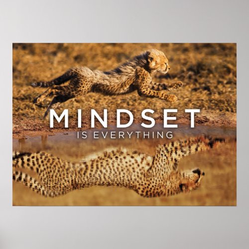 Cheetah Mindset _ Water Reflection _ Success Poster