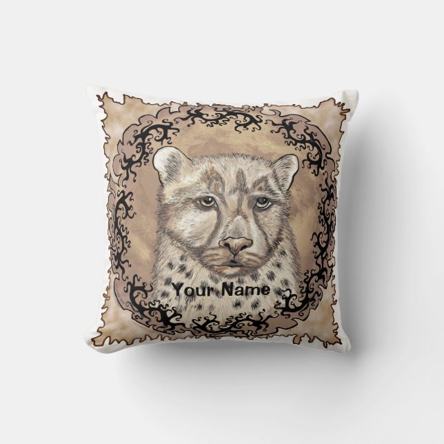 Cheetah Moon  Throw Pillow (Front)