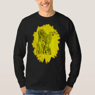 Cheetah Motif Predator Cat Animal Africa Colorful T-Shirt