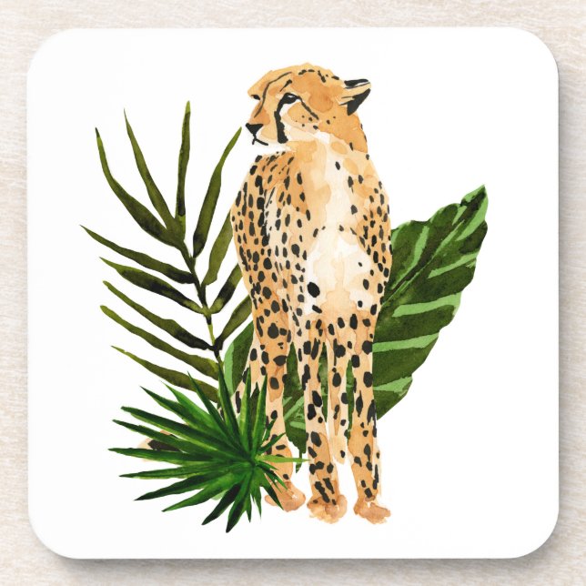 Cheetah Outlook Beverage Coaster (Front)