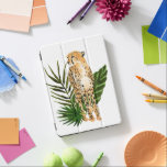 Cheetah Outlook iPad Pro Cover<br><div class="desc">Cheetah Outlook I by Annie Warren. A cheetah in a watercolor style looks on with tropical green leaves in the background. | 164730Z</div>