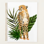 Cheetah Outlook Planner<br><div class="desc">Cheetah Outlook I by Annie Warren. A cheetah in a watercolor style looks on with tropical green leaves in the background. | 164730Z</div>