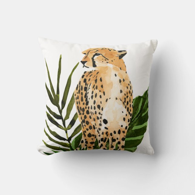 Cheetah Outlook Throw Pillow (Front)