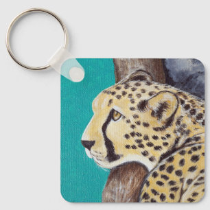 Cheetah Painting Keychain