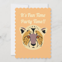 Cheetah Party Invitation, Birthday Party,