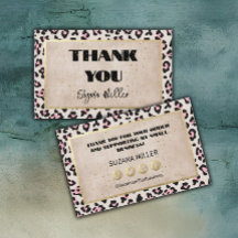 Cheetah Pattern And Gold Vintage Thank You