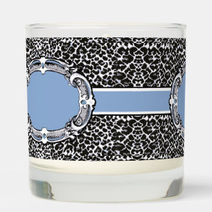 Cheetah Pattern Blue Label Scented Jar Candle