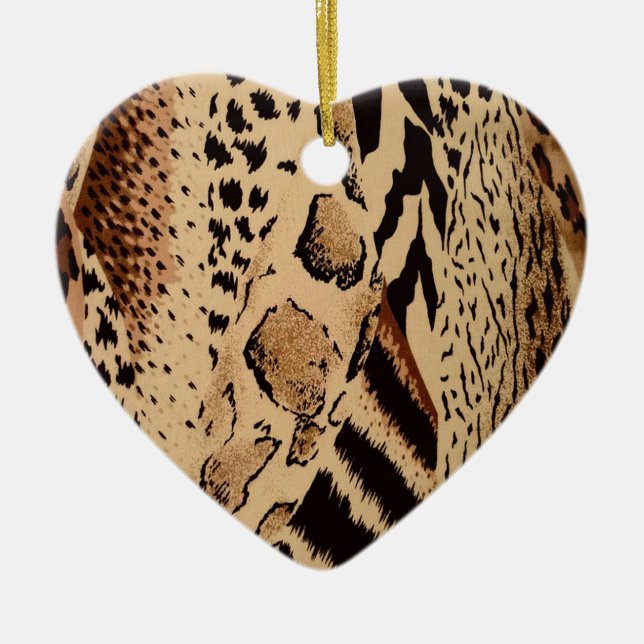 Cheetah Pattern Ceramic Ornament (Front)