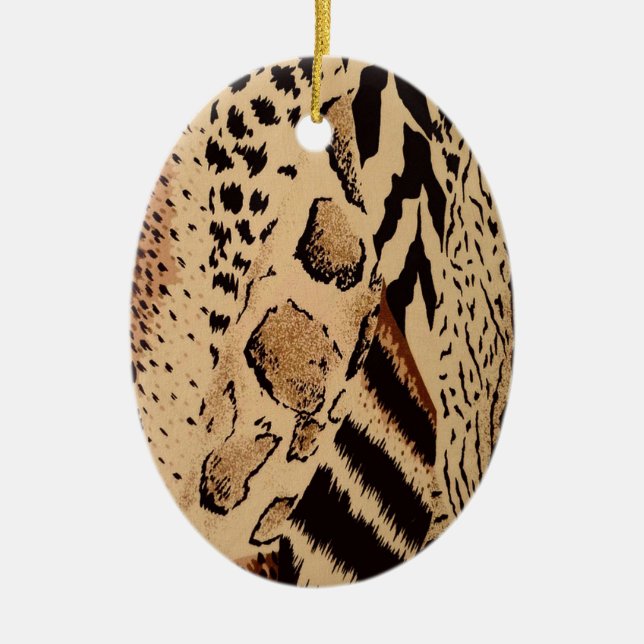 Cheetah Pattern Ceramic Ornament (Front)