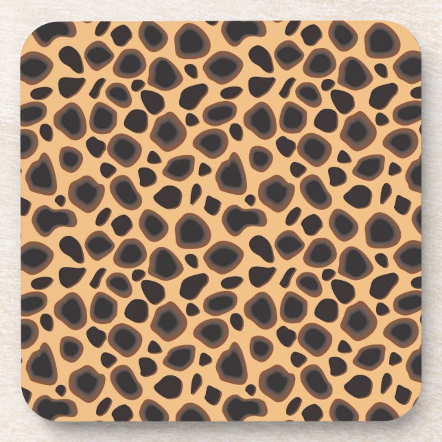 Cheetah Pattern Drink Coaster (Front)