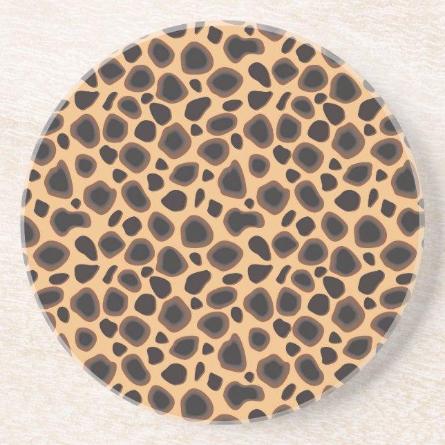 Cheetah Pattern Drink Coaster (Front)