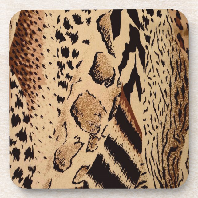 Cheetah Pattern Drink Coaster (Front)