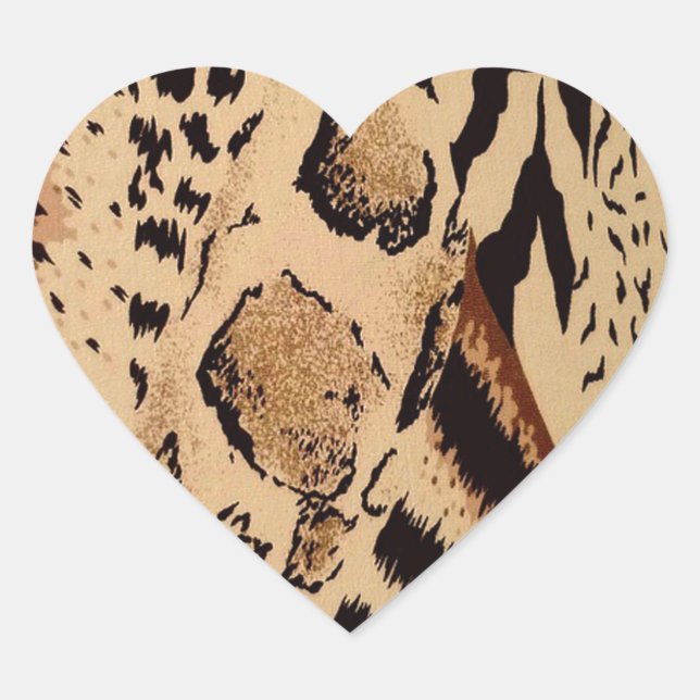 Cheetah Pattern Heart Sticker (Front)