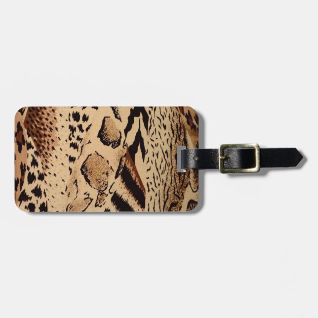 Cheetah Pattern Luggage Tag (Front Horizontal)