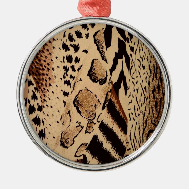 Cheetah Pattern Metal Ornament (Front)
