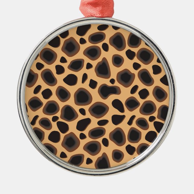 Cheetah Pattern Metal Ornament (Front)