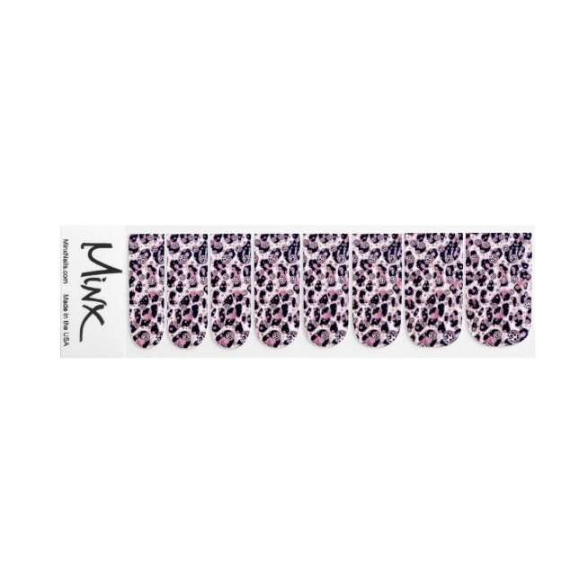 Cheetah Pattern Minx Nail Art (Left Hand)