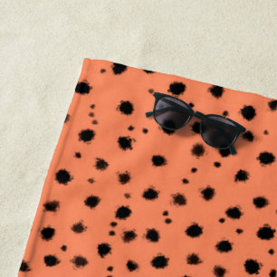 Cheetah Pattern on Apricot Beach Towel