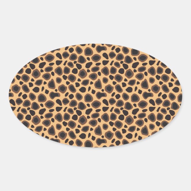 Cheetah Pattern Oval Sticker (Front)