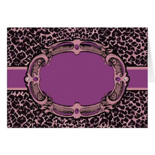 Cheetah Pattern Pink & Purple Label Cards (Front Horizontal)