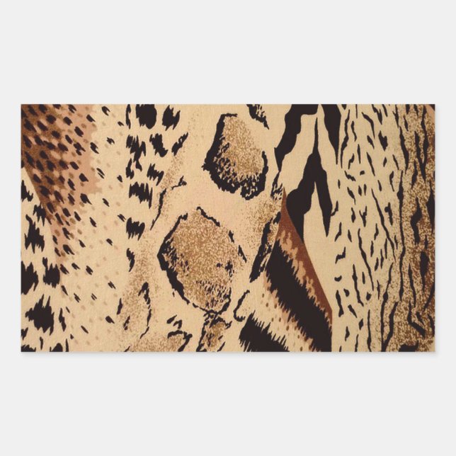 Cheetah Pattern Rectangular Sticker (Front)