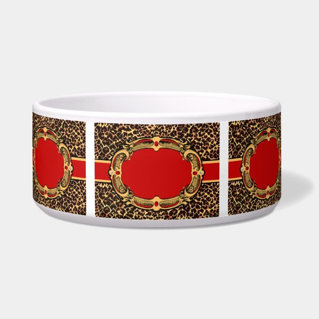 Cheetah Pattern Red Label Bowl (Front)