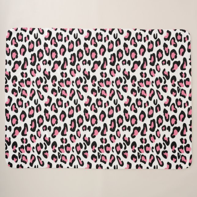 Cheetah Pattern Sherpa Blanket (Front (Horizontal))