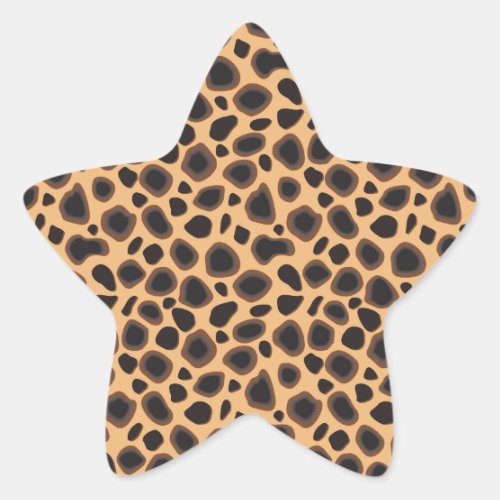 Cheetah Pattern Star Sticker