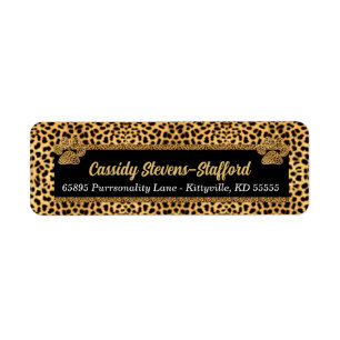 Cheetah Paw Animal Print Address Label