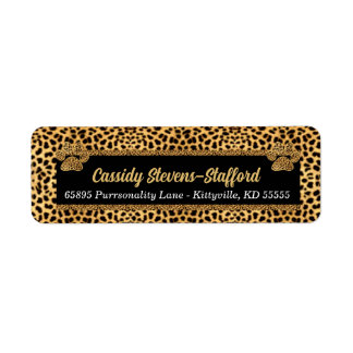 Cheetah Paw Animal Print Address Label