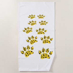 Cheetah Paw Print Beach Towel