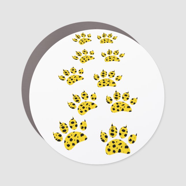 Cheetah Paw Print  Car Magnet (Front)