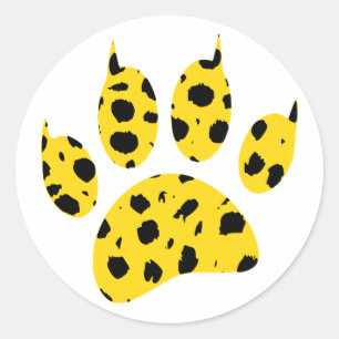 Cheetah Paw Print Classic Round Sticker