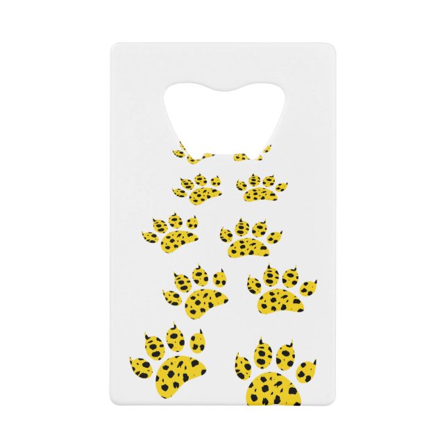 Cheetah Paw Print Credit Card Bottle Opener (Front)