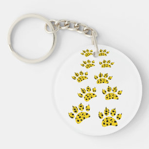 Cheetah Paw Print Keychain