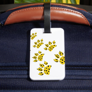 Cheetah Paw Print Luggage Tag