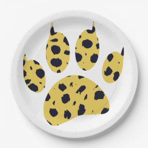 Cheetah Paw Print Paper Plates