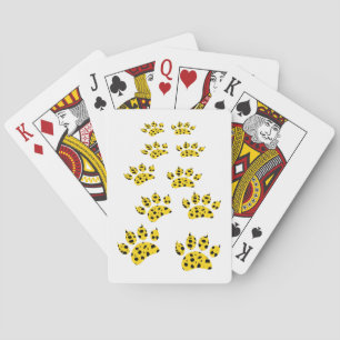 Cheetah Paw Print Poker Cards
