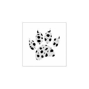 Cheetah Paw Print Rubber Stamp