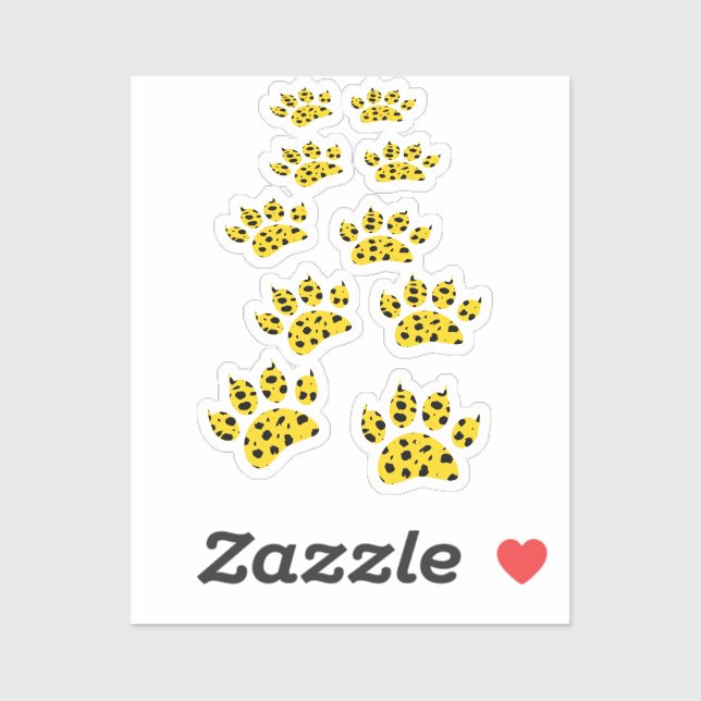 Cheetah Paw Print Sticker (Sheet)