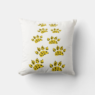 Cheetah Paw Print Throw  Pillow