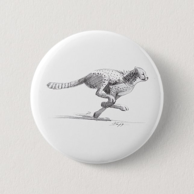 Cheetah Pinback Button (Front)