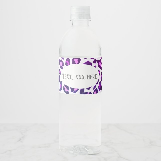 cheetah pink, animal+print, Leopard ,cheetah Water Bottle Label (Front)