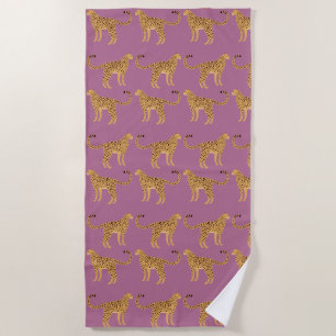 Cheetah, pink leopard beach towel