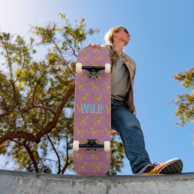 Cheetah, pink leopard  skateboard (Outdoor 1)
