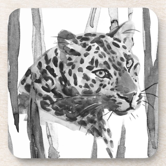 Cheetah Portrait Beverage Coaster (Front)