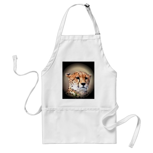 Cheetah Portrait by Full Moon: Nature's Grace Adult Apron (Front)