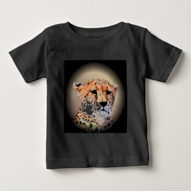 Cheetah Portrait by Full Moon: Nature's Grace Baby T-Shirt (Front)