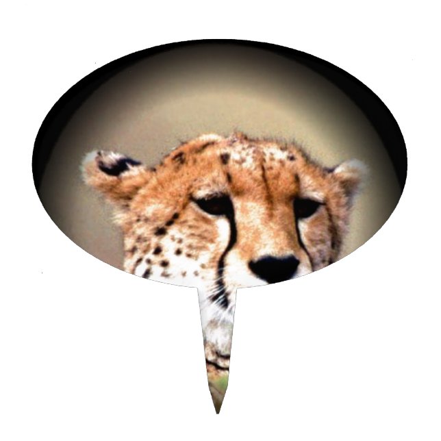 Cheetah Portrait by Full Moon: Nature's Grace Cake Topper (Front)